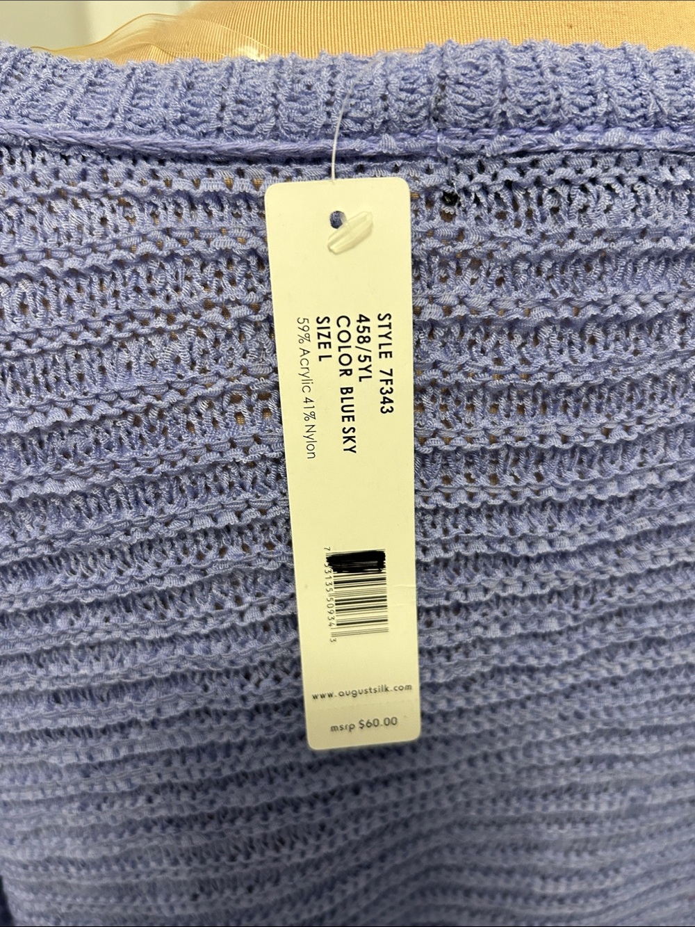 August Silk Blue Oversized Ribbed Sweater - Picture 6 of 9